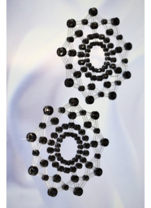 Paire de cache tétons adhésifs strass noir - NP-1030BLK